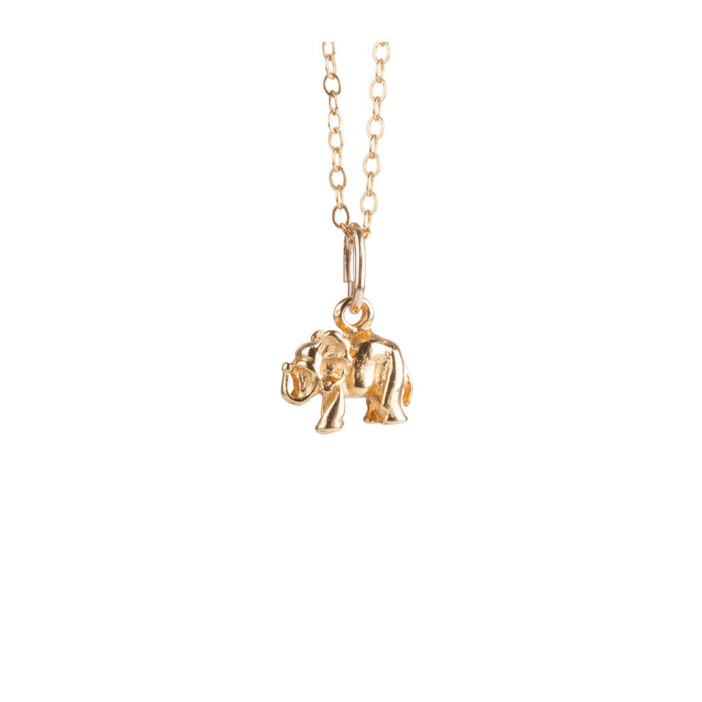 Small elephant necklace in gold