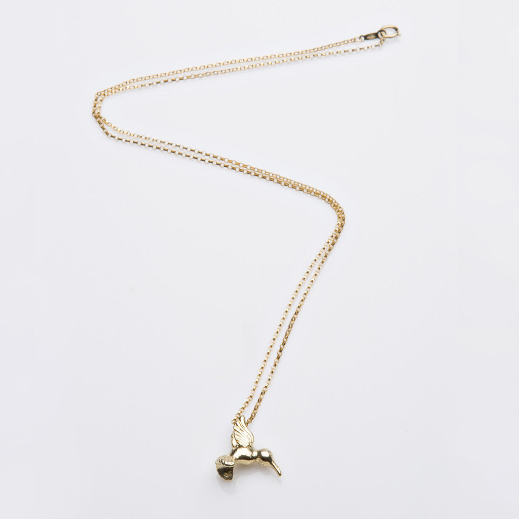 Hummingbird Necklace in Gold