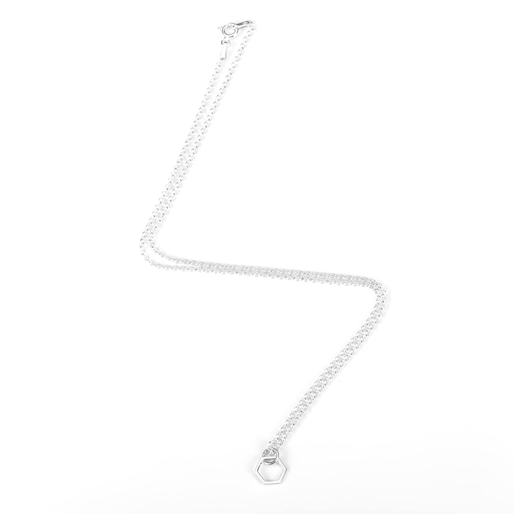 Hexagon Silver Necklace