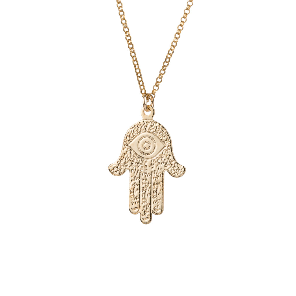 Hamsa Hand Necklace in Gold
