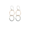 Mixed metal entwined circles earrings