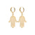 Hamsa Huggie Earrings in Gold