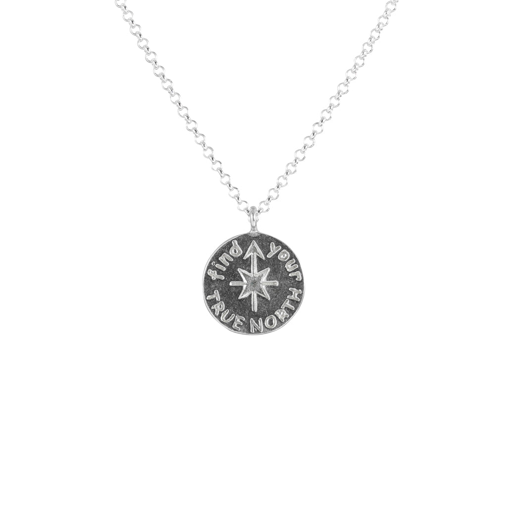 Find Your True North Necklace in Silver