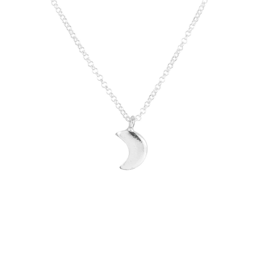 Silver Crescent Moon Necklace