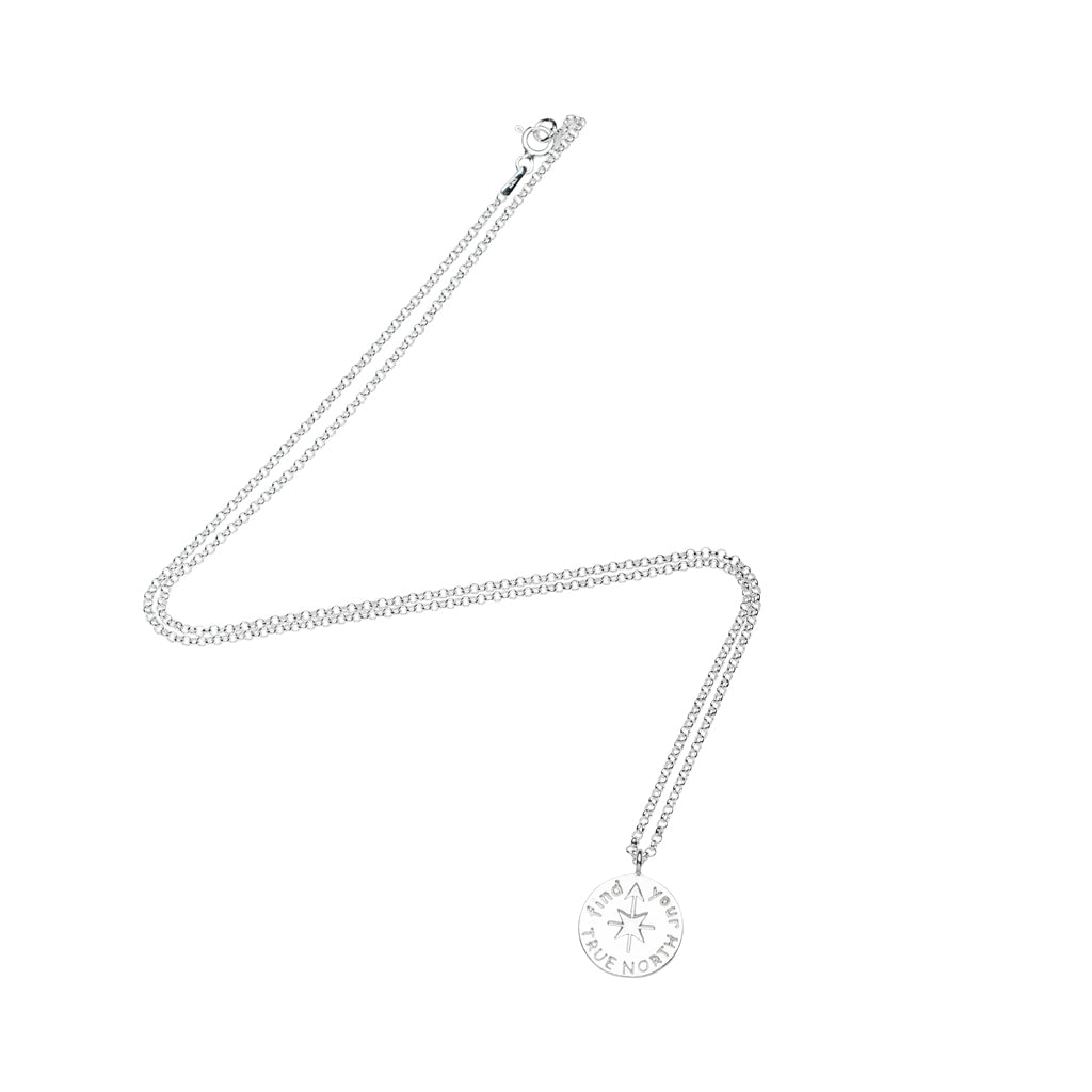 Find Your True North Necklace in Silver