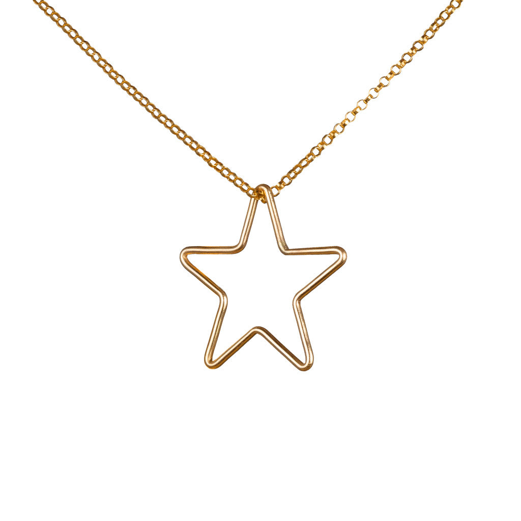 Star Outline Necklace in Gold