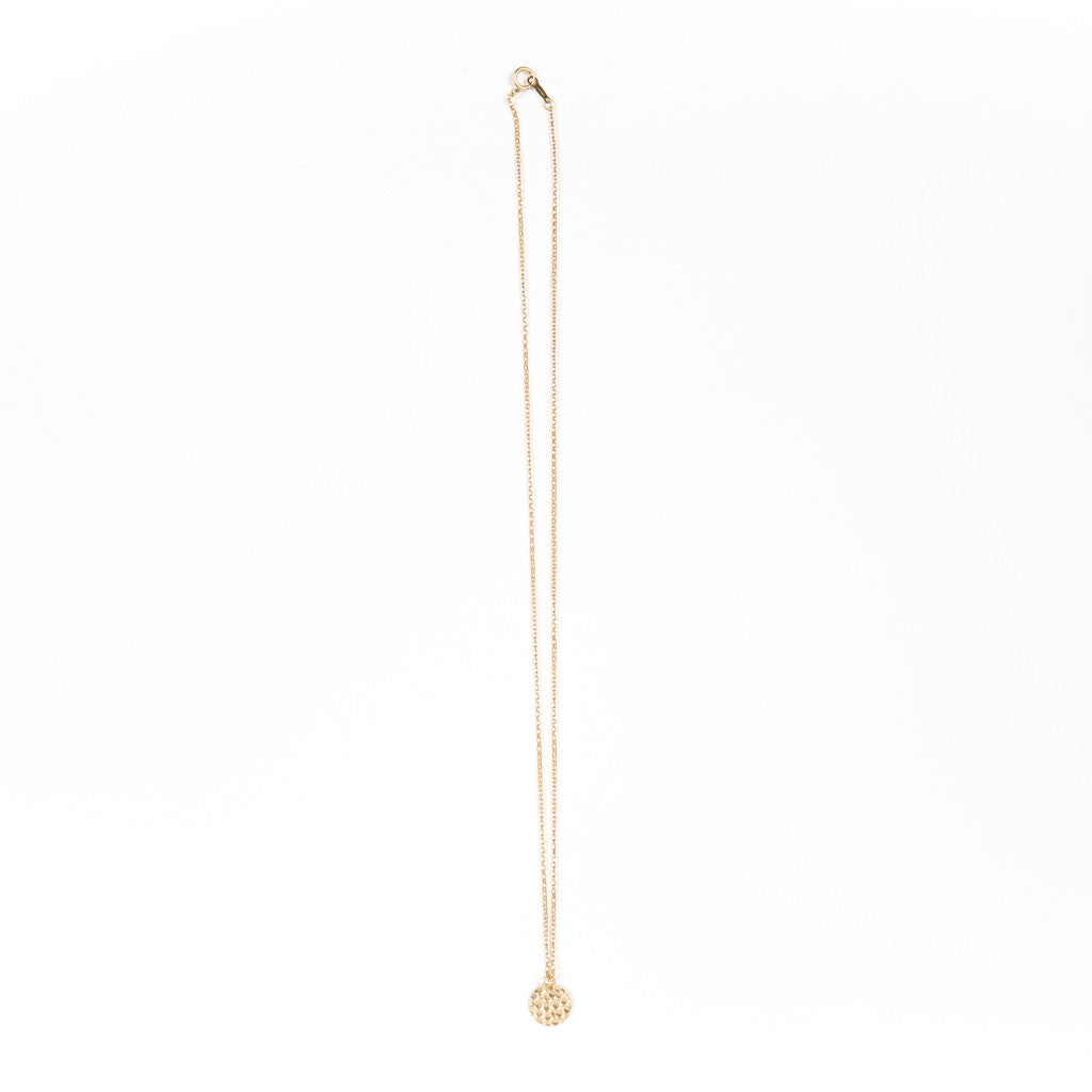 Hammered Gold Disc Necklace