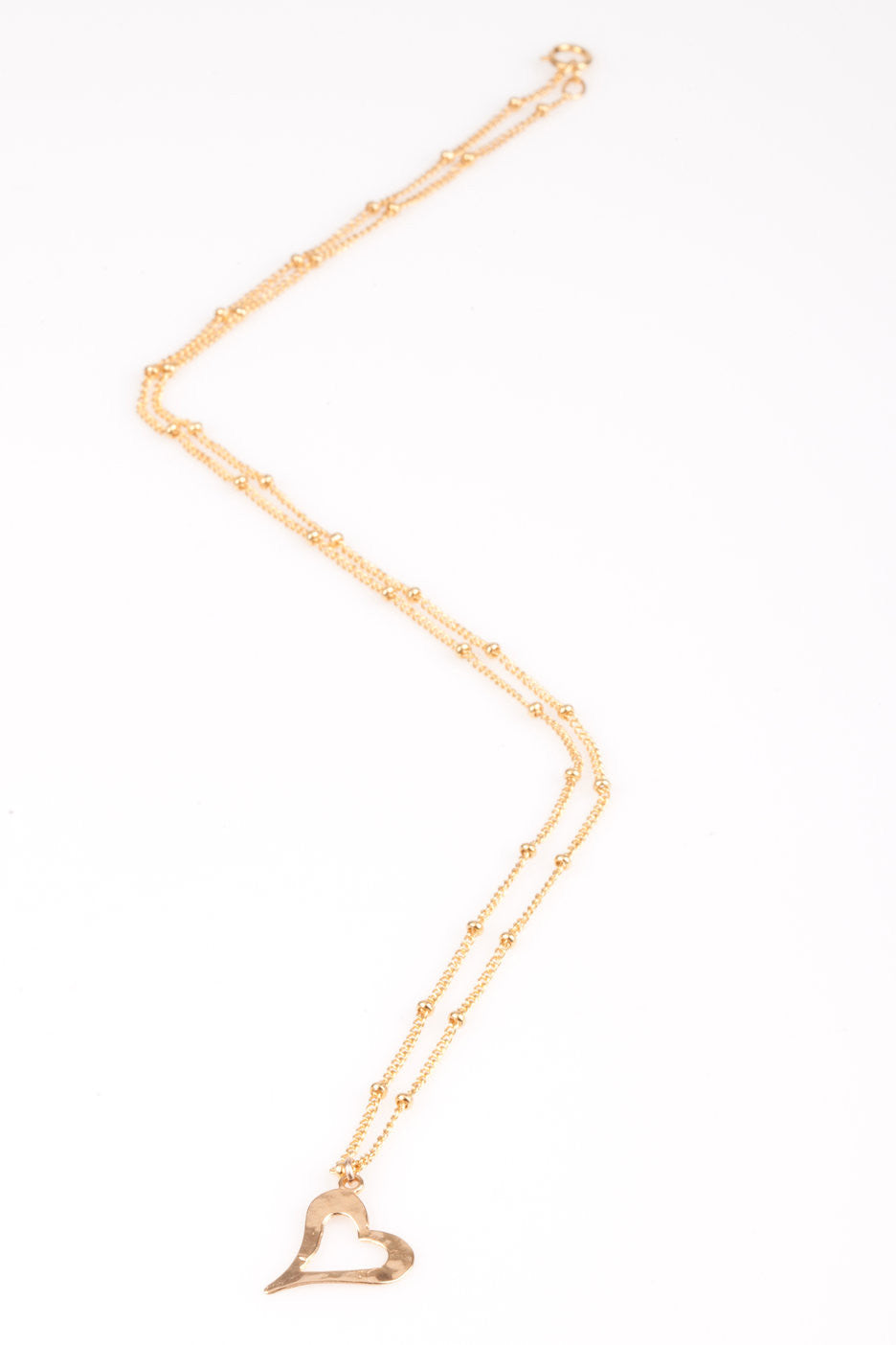 Tilted Gold Heart Necklace