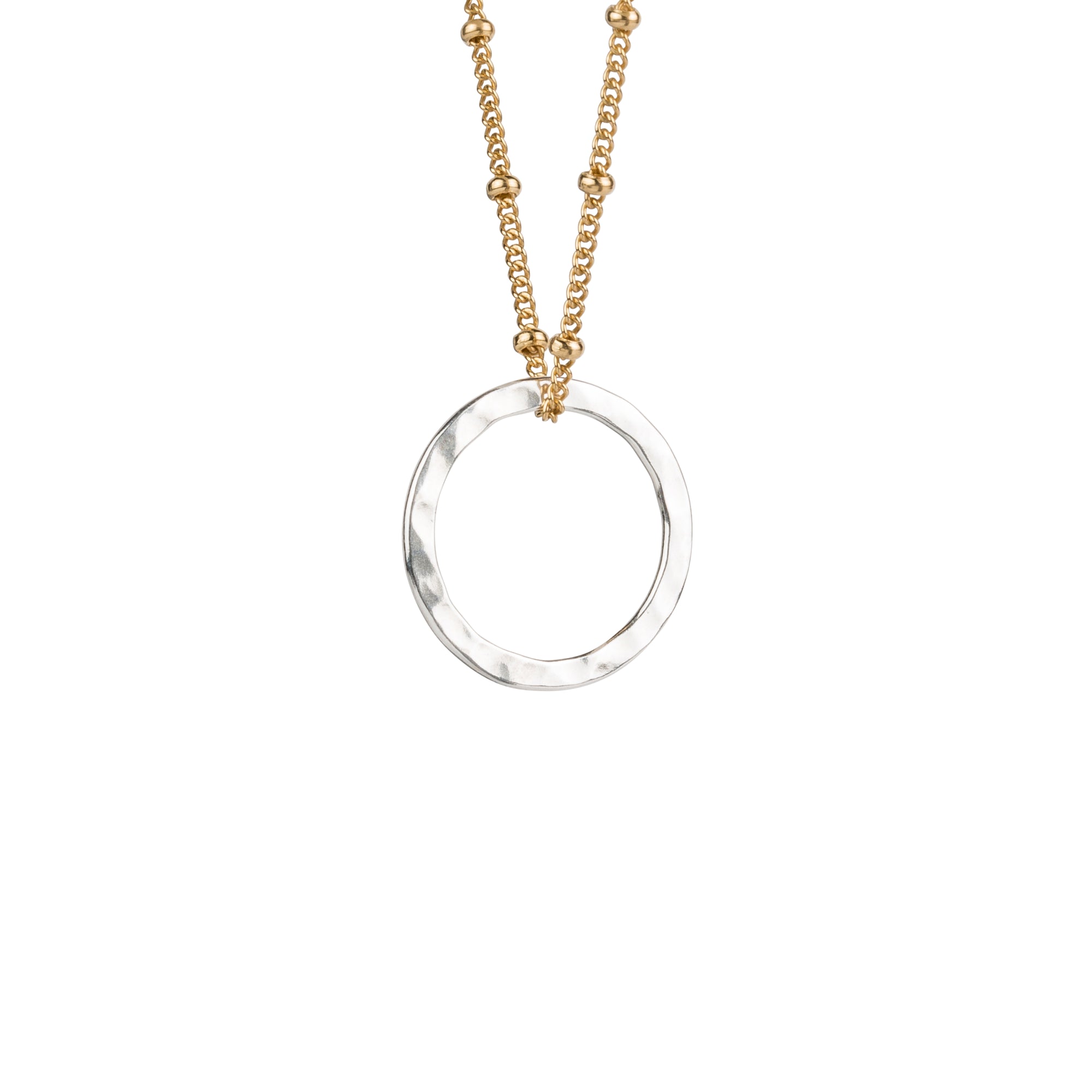 Gold chain with Silver Circle