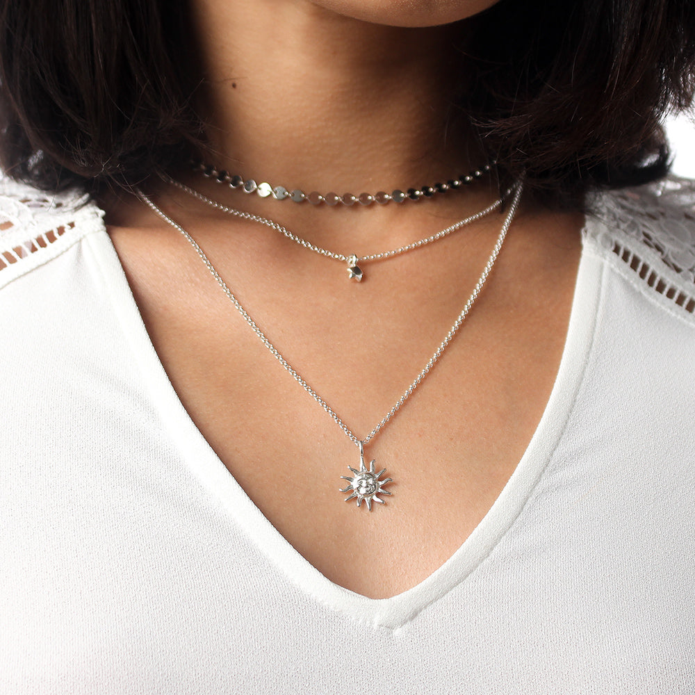 Silver Sun Necklace