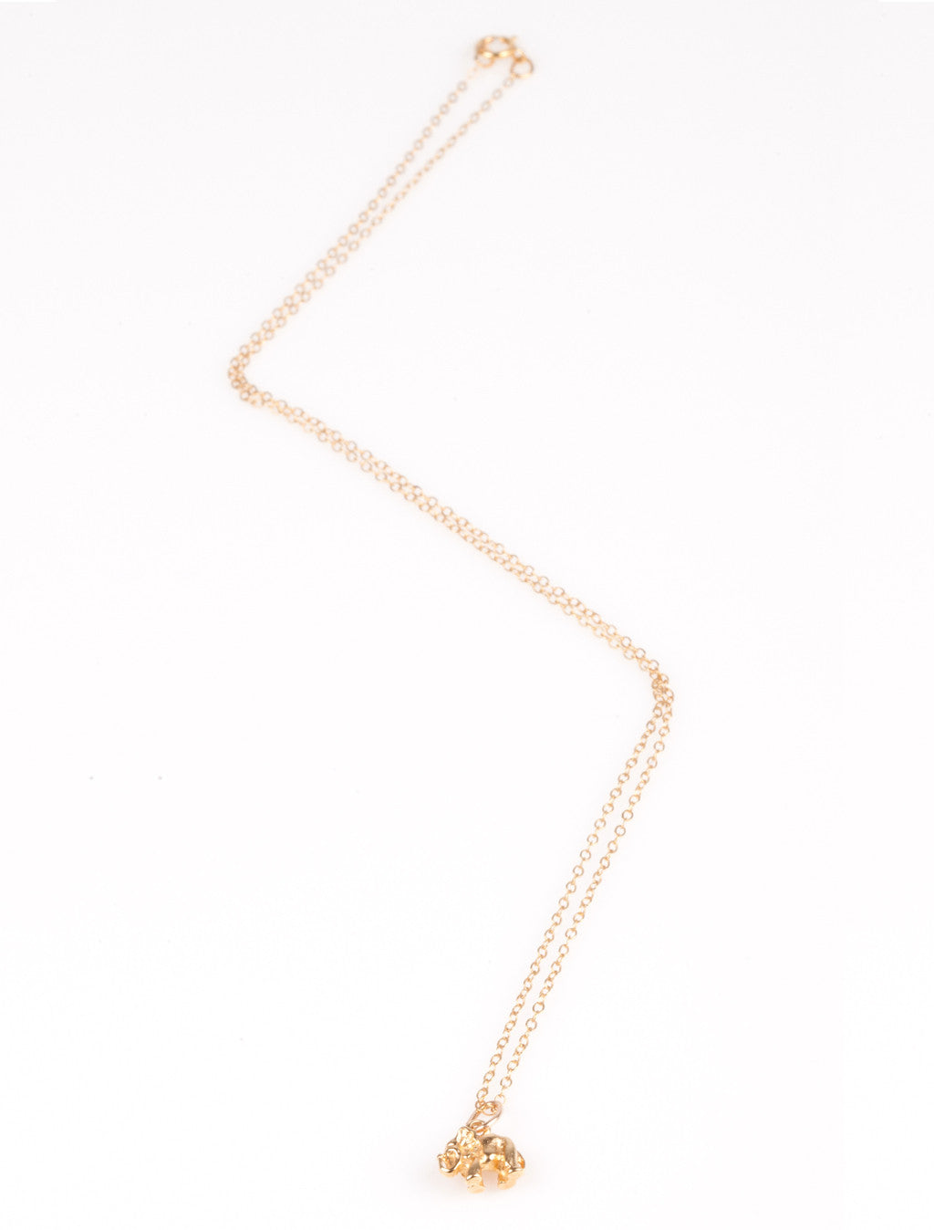 Small elephant necklace in gold