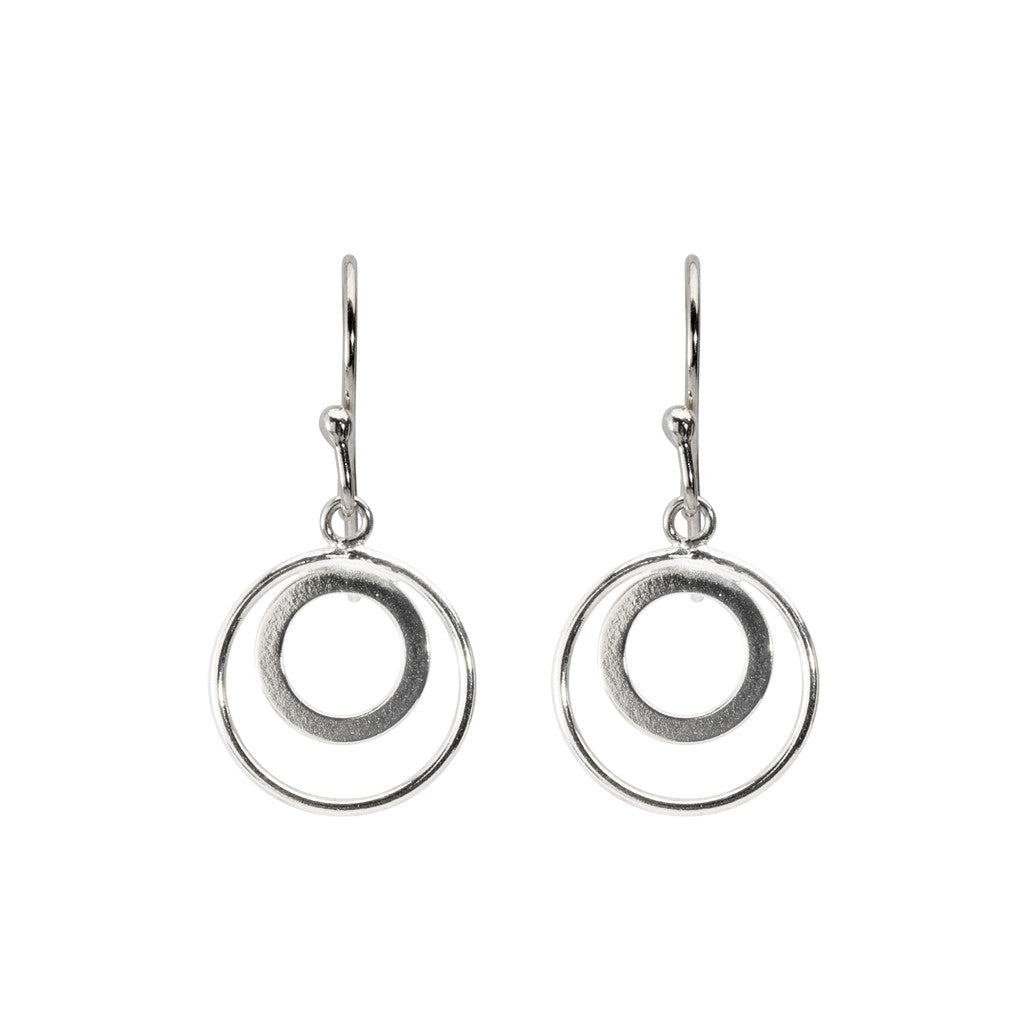 Silver Double Hoop Earrings