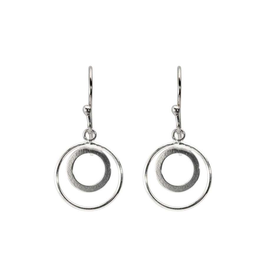Silver Double Hoop Earrings