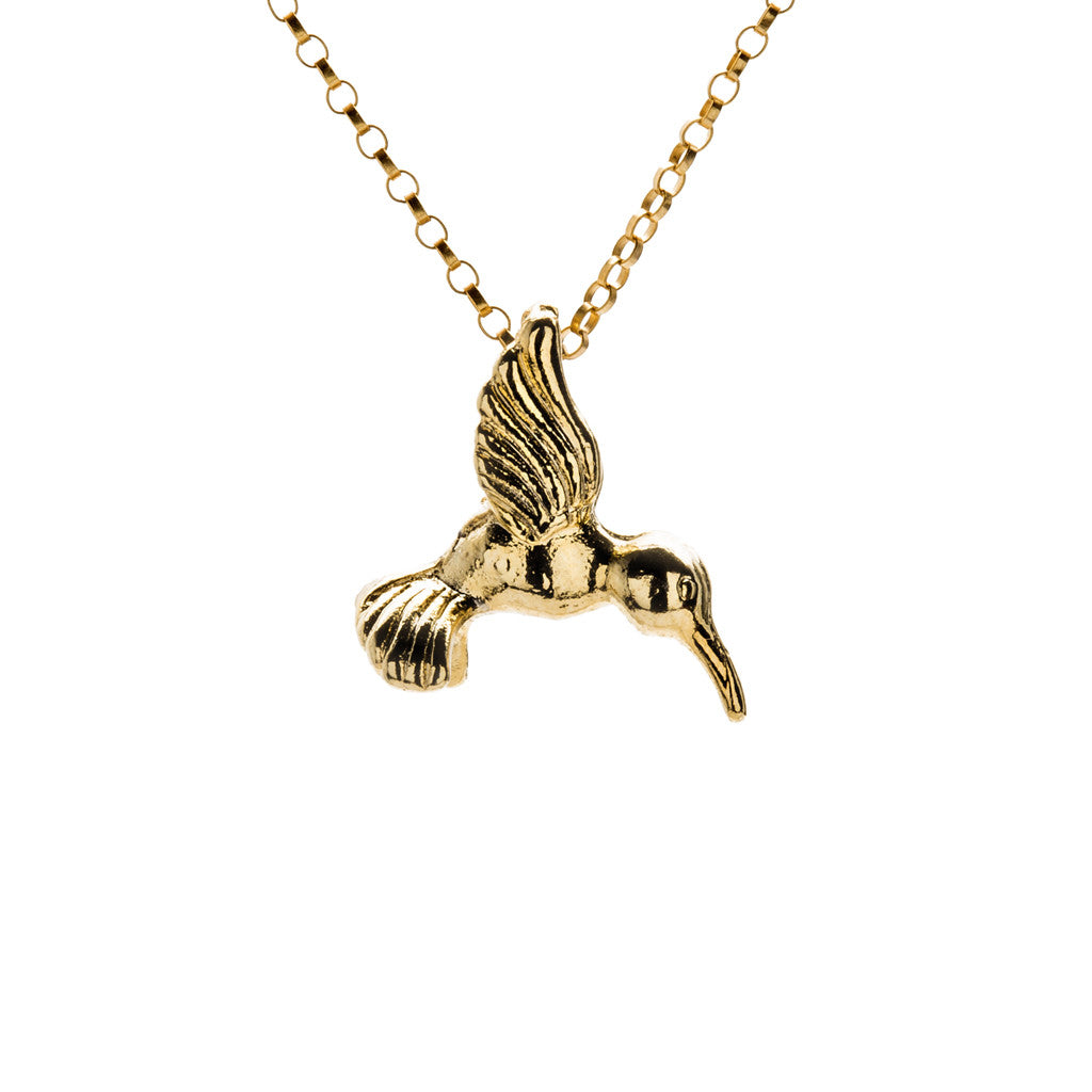 Hummingbird Necklace in Gold