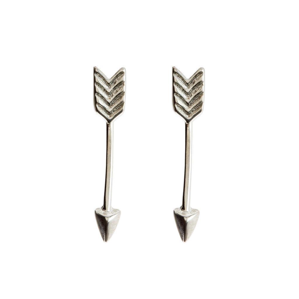 Silver Arrow Stud Earrings
