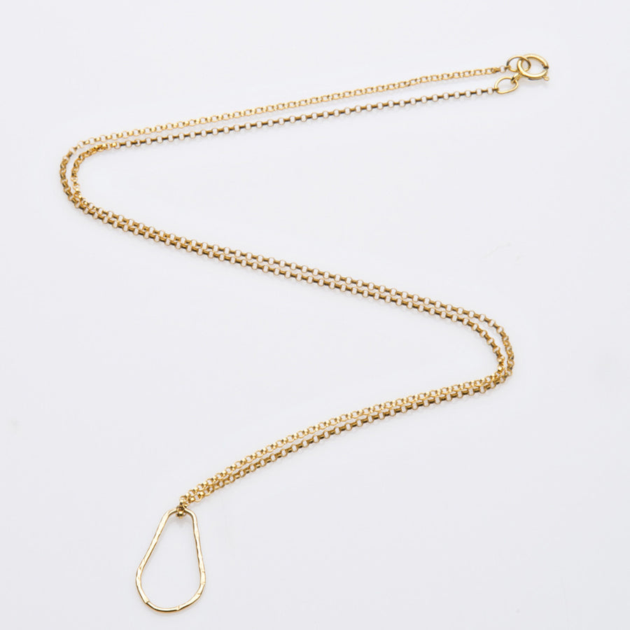 Gold Necklace with Teardrop