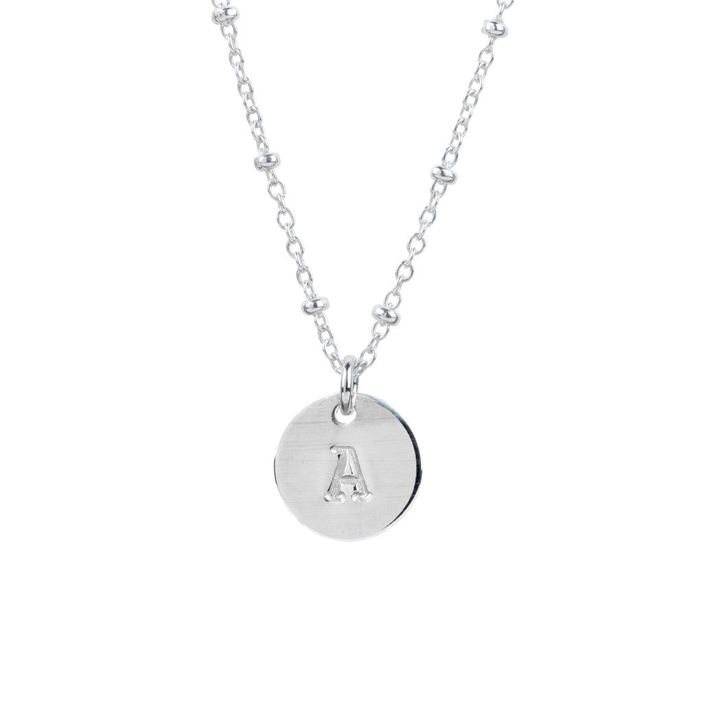 Initial Silver Necklace - Ball chain