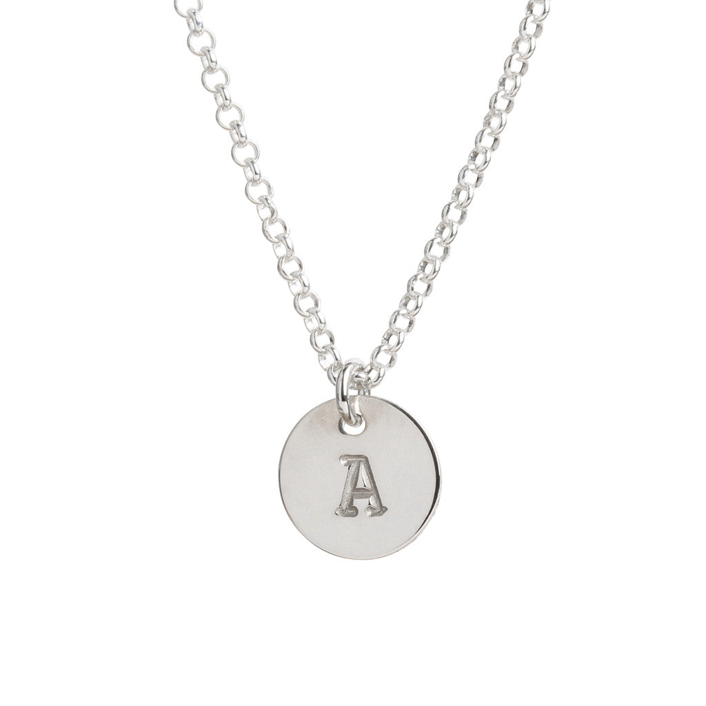 Initial Silver Necklace - Plain chain