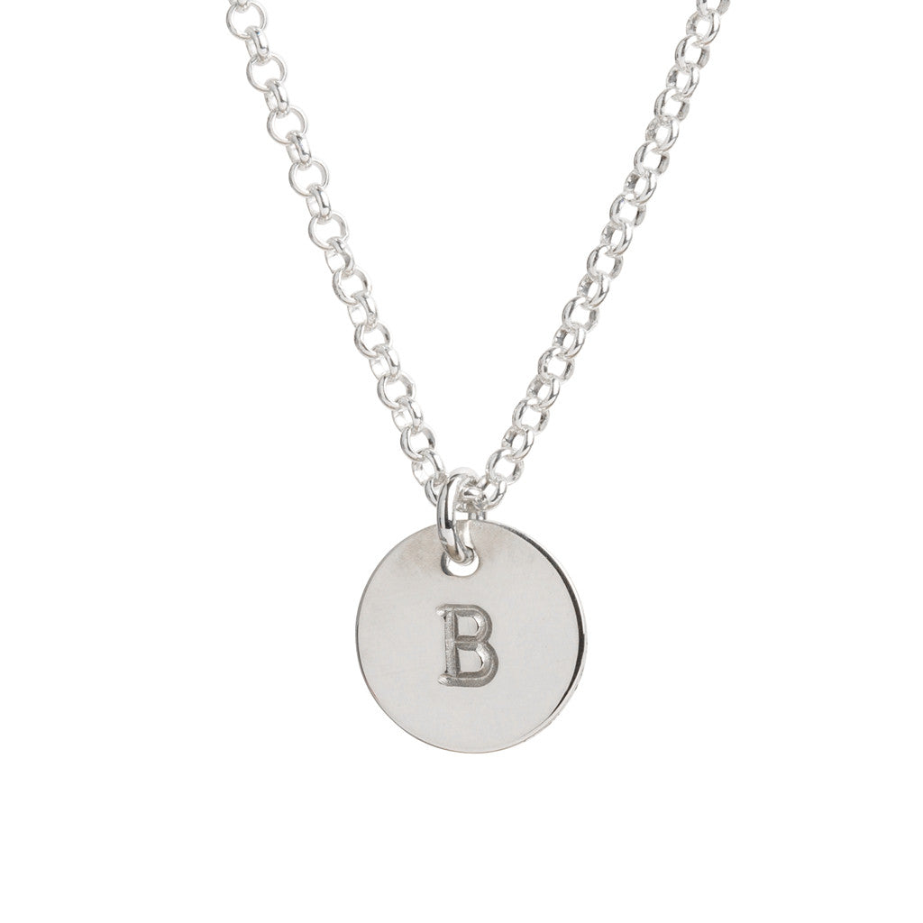 Initial Silver Necklace - Plain chain
