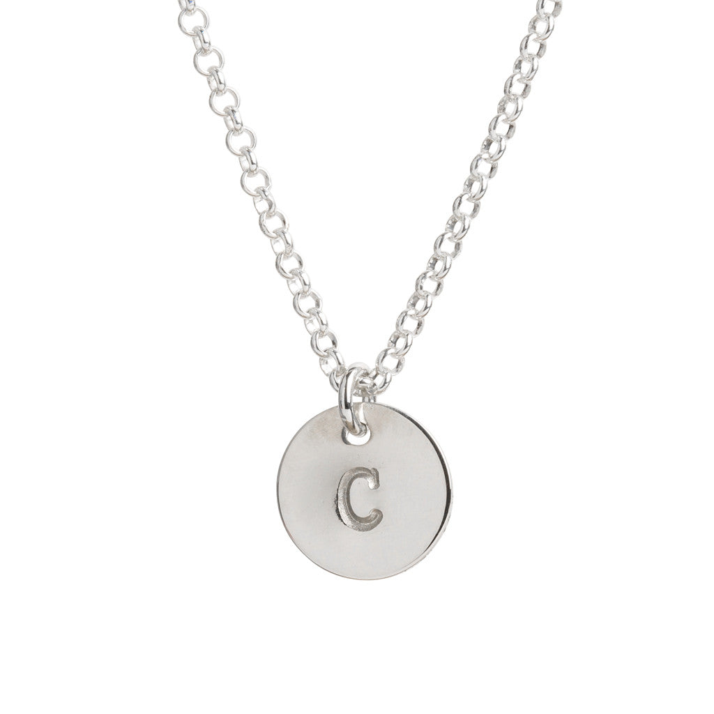 Initial Silver Necklace - Plain chain