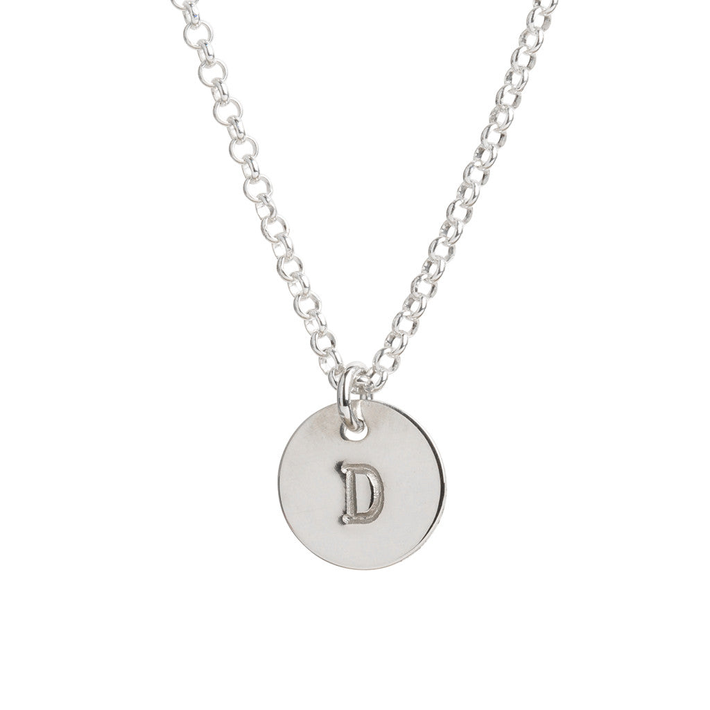 Initial Silver Necklace - Plain chain
