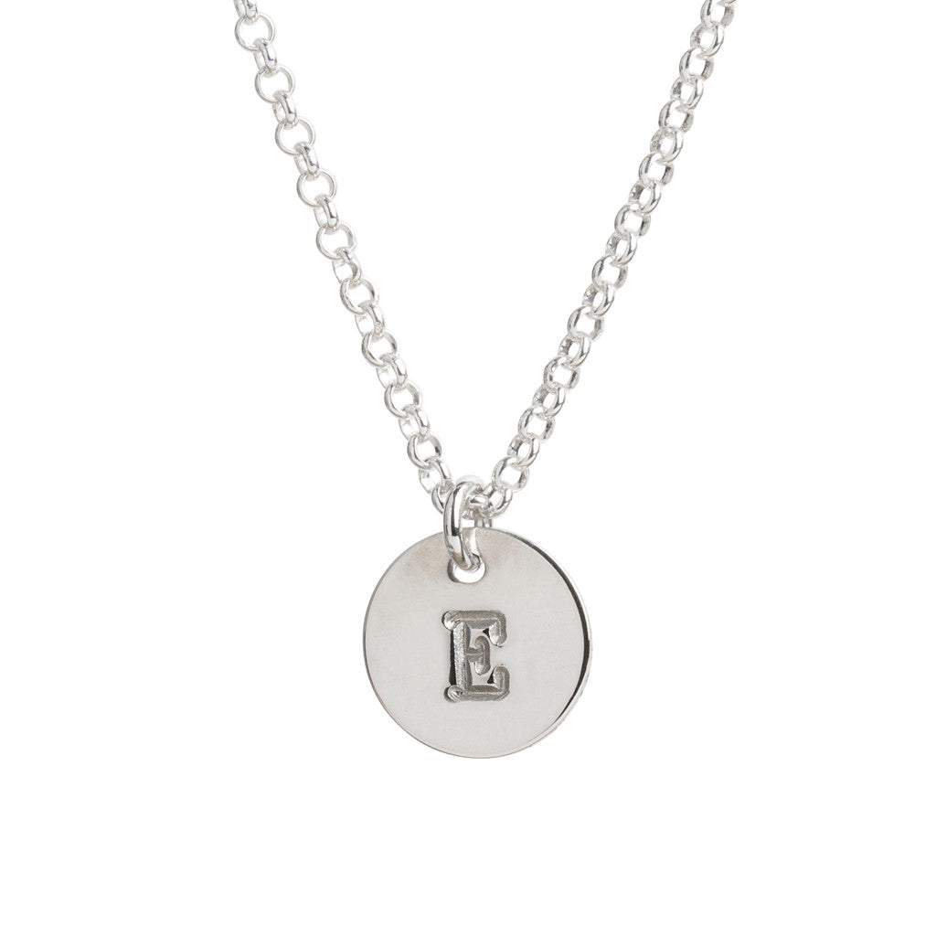 Initial Silver Necklace - Plain chain