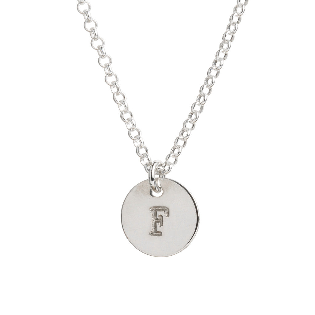 Initial Silver Necklace - Plain chain