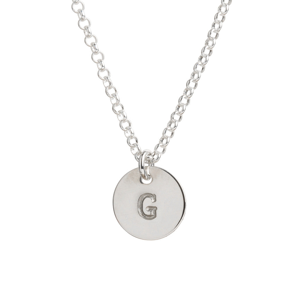 Initial Silver Necklace - Plain chain