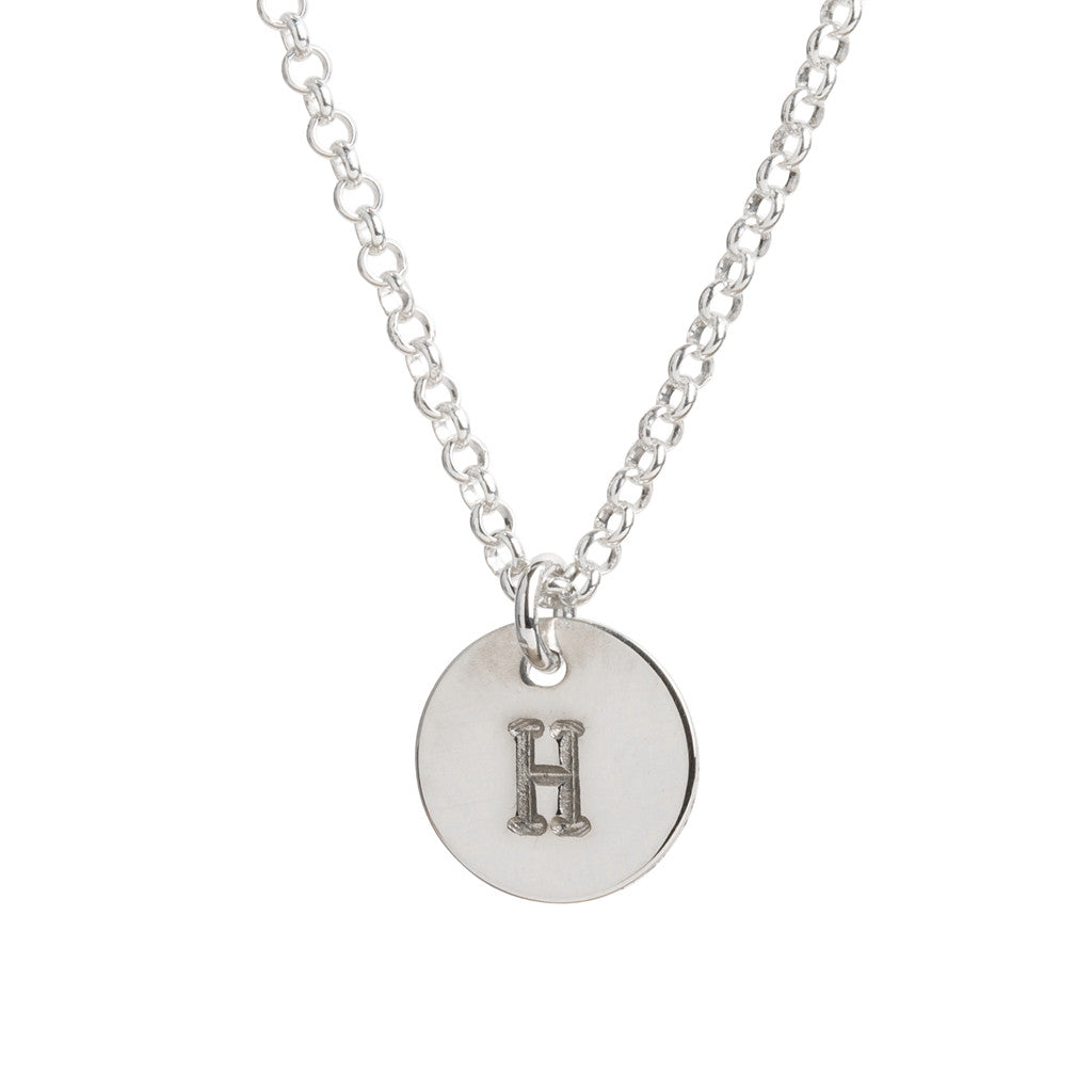 Initial Silver Necklace - Plain chain