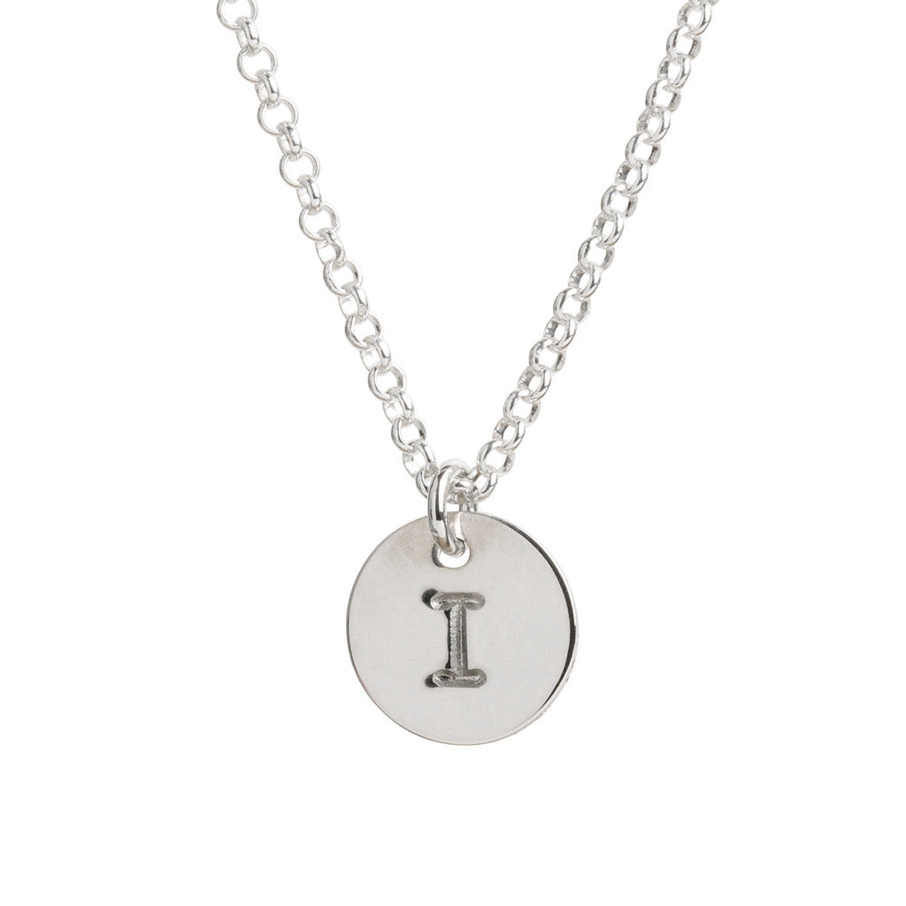 Initial Silver Necklace - Plain chain