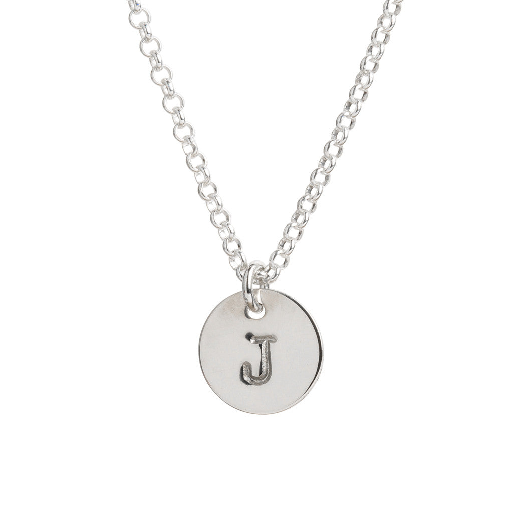 Initial Silver Necklace - Plain chain