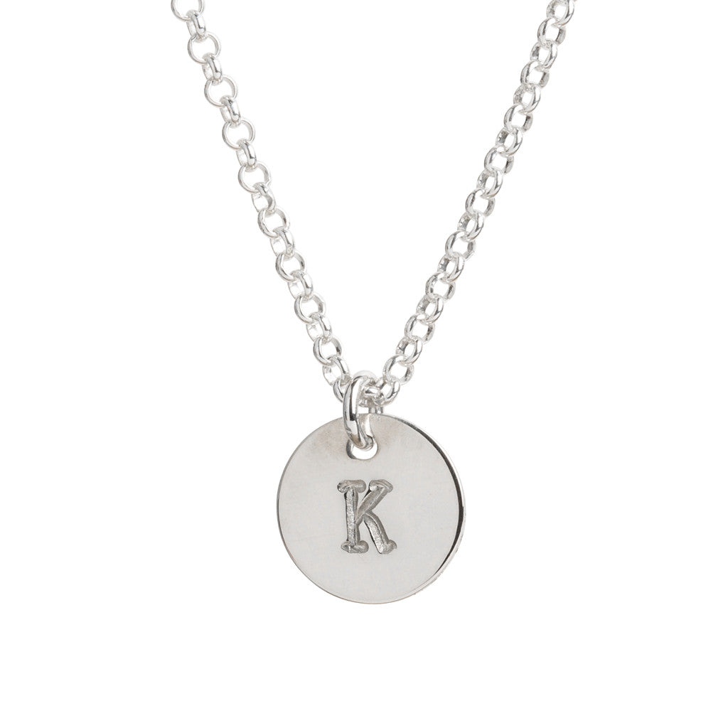 Initial Silver Necklace - Plain chain