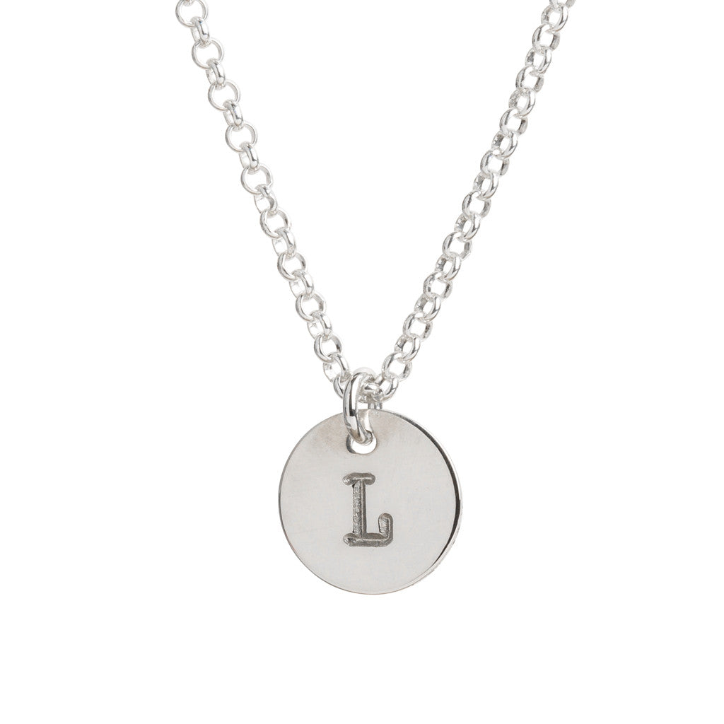 Initial Silver Necklace - Plain chain