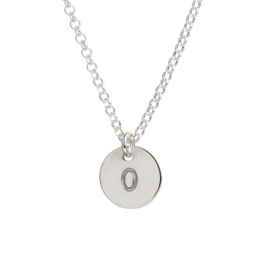 Initial Silver Necklace - Plain chain