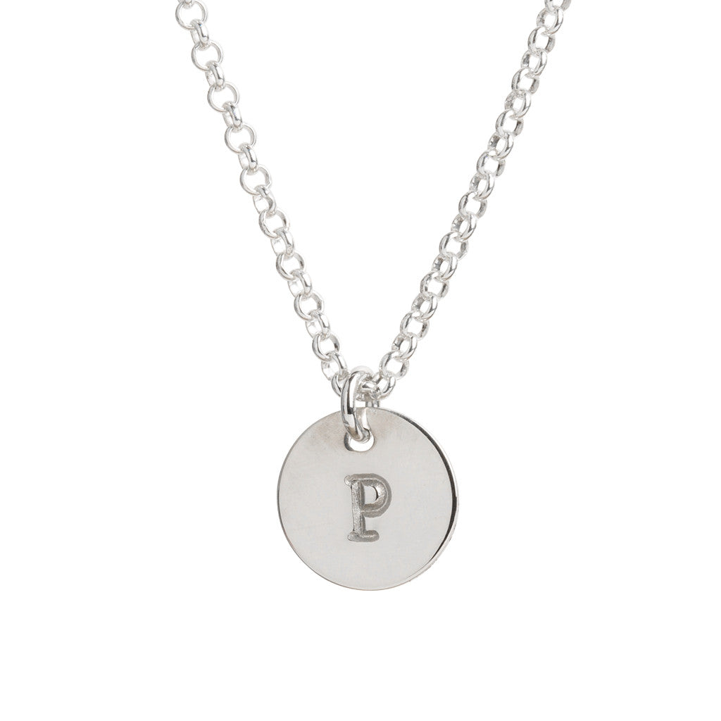 Initial Silver Necklace - Plain chain