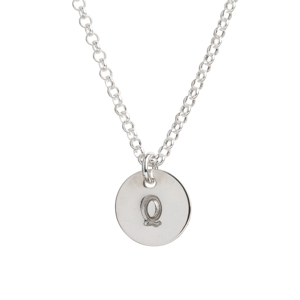 Initial Silver Necklace - Plain chain