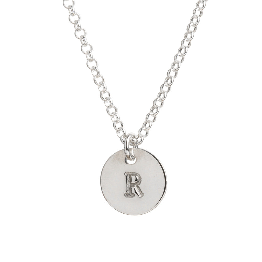 Initial Silver Necklace - Plain chain