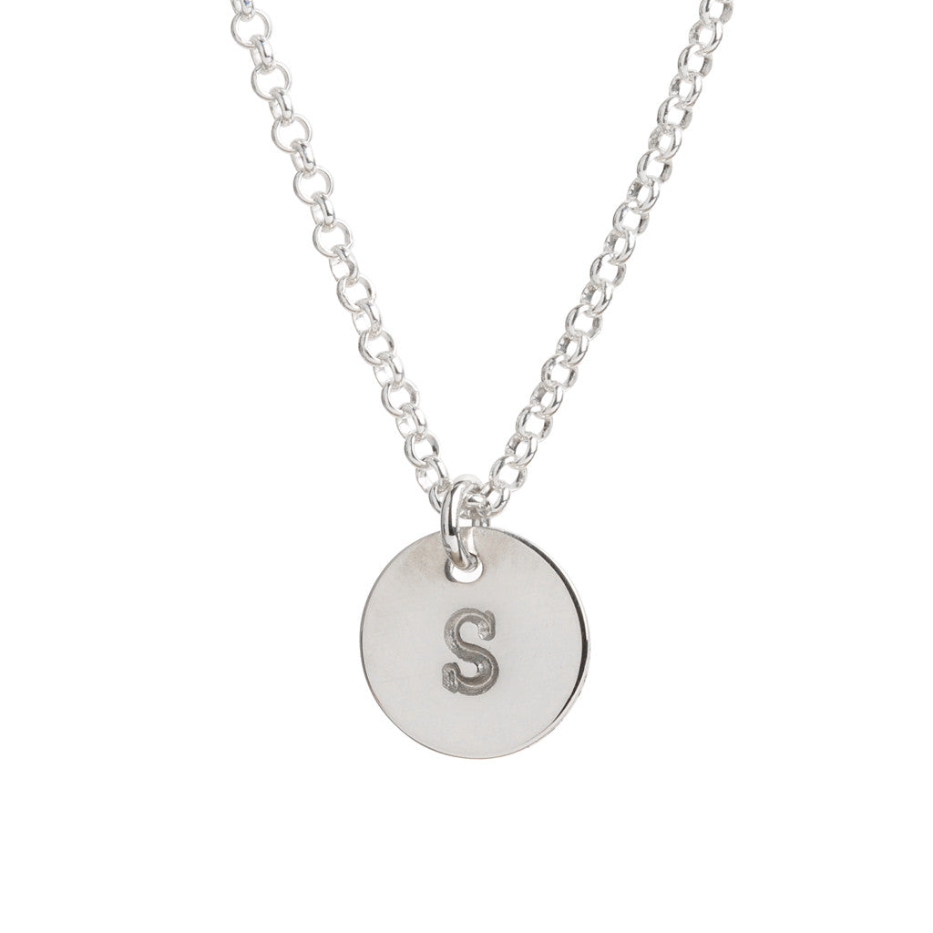 Initial Silver Necklace - Plain chain
