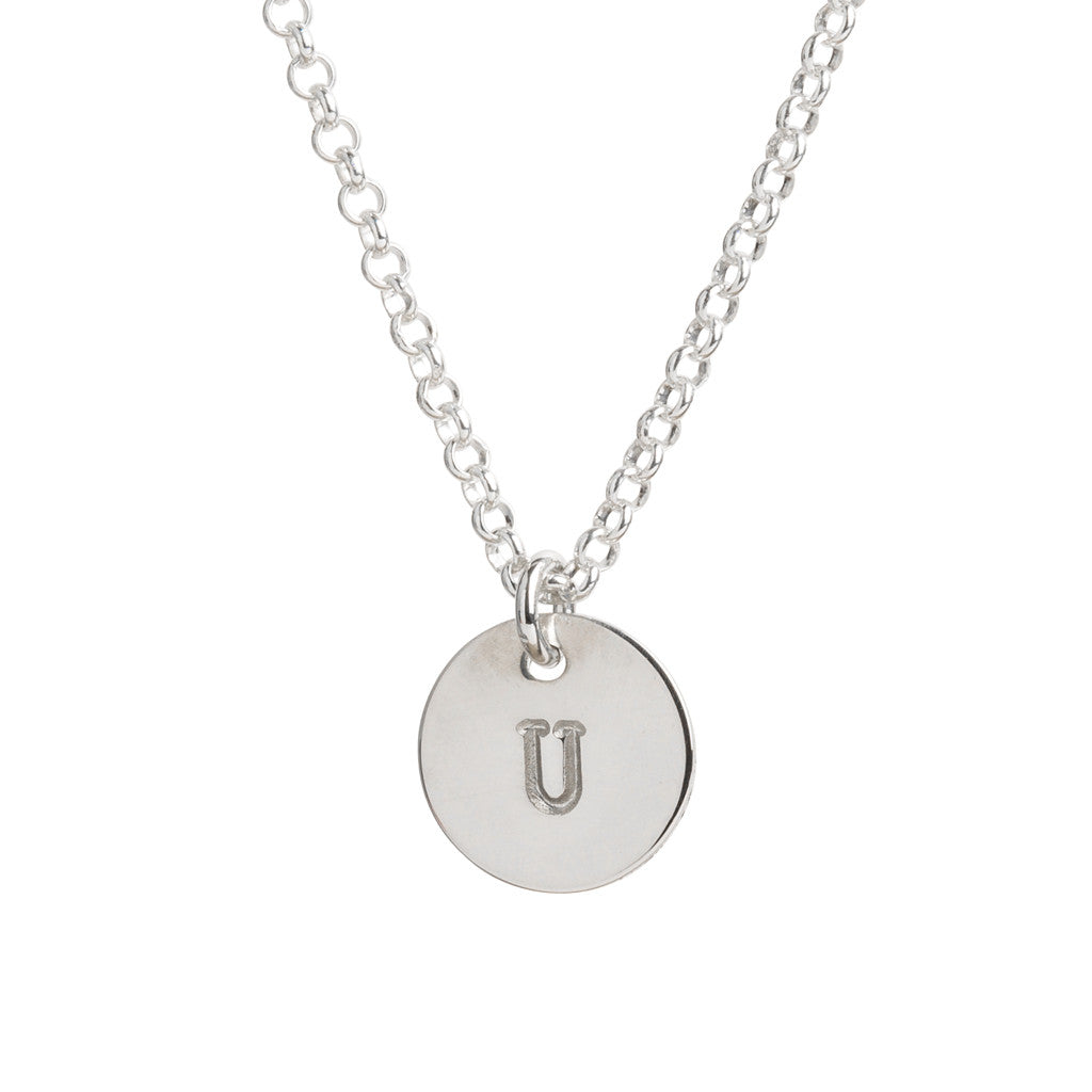 Initial Silver Necklace - Plain chain
