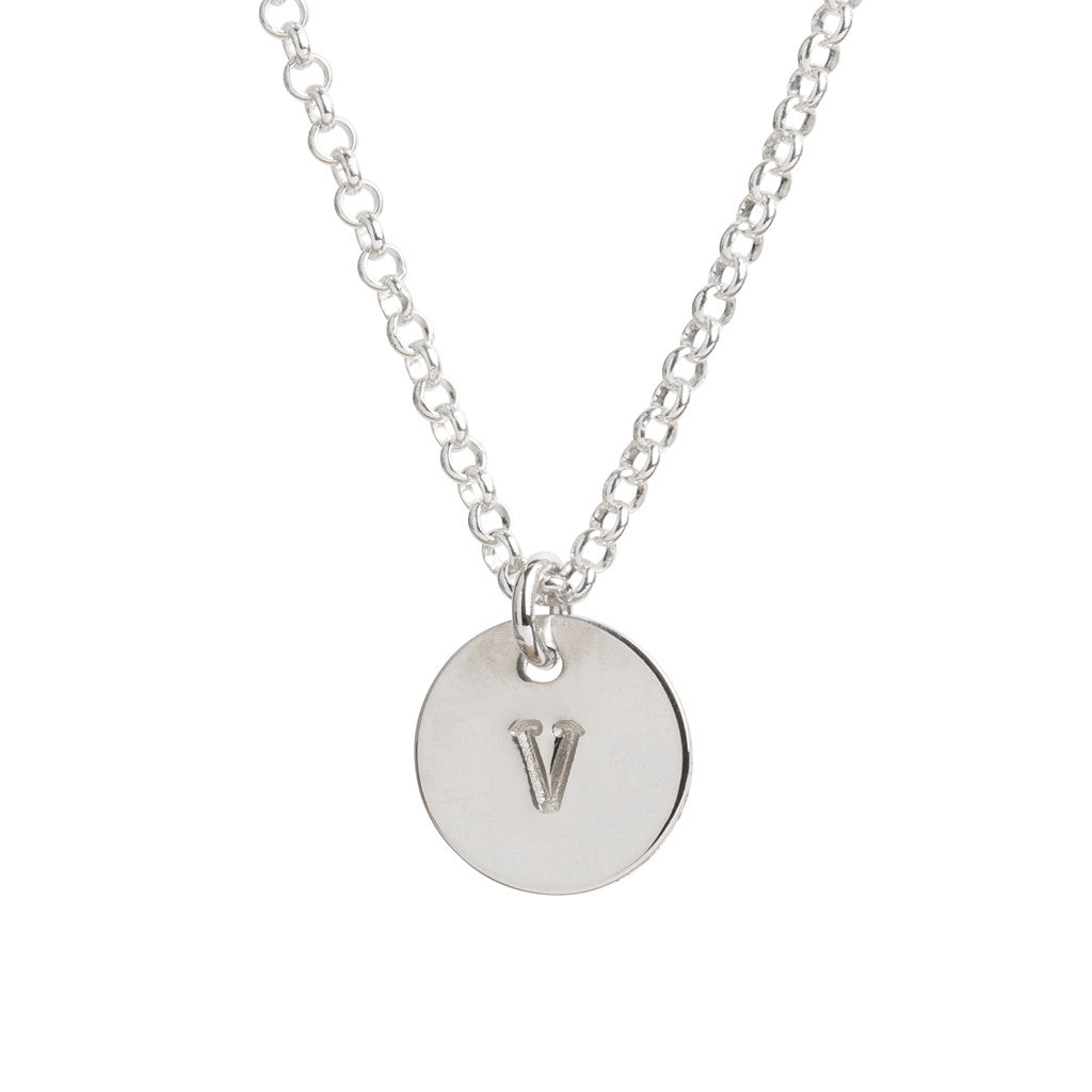 Initial Silver Necklace - Plain chain