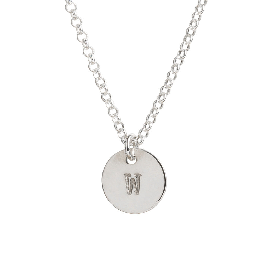 Initial Silver Necklace - Plain chain