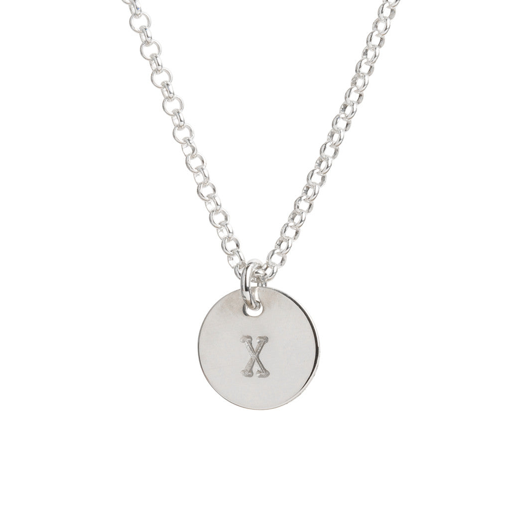 Initial Silver Necklace - Plain chain