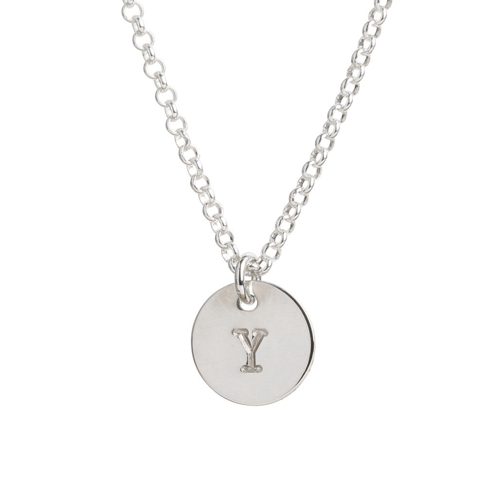 Initial Silver Necklace - Plain chain