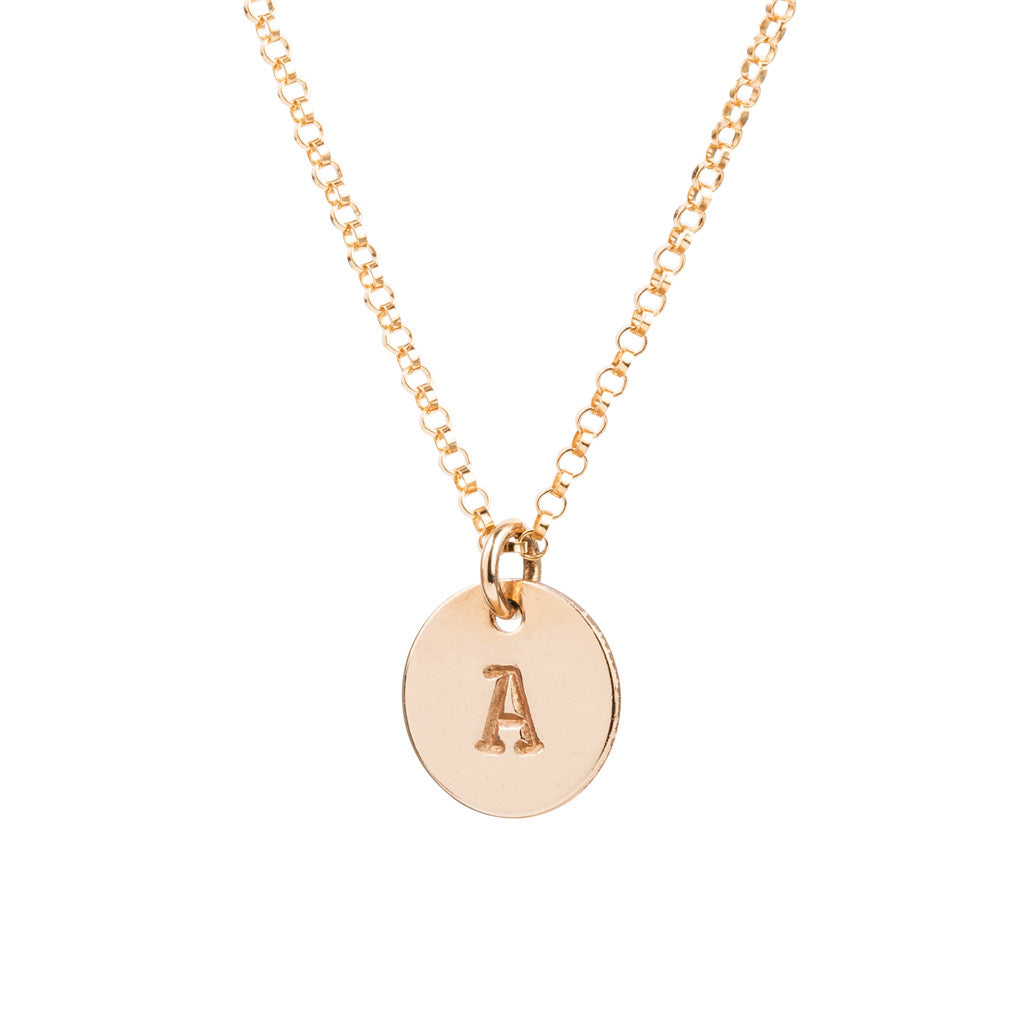 Initial Gold Necklace - Plain chain
