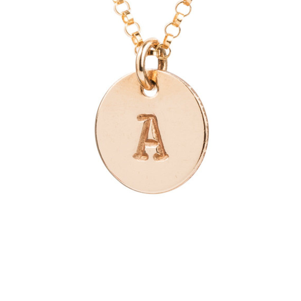 Initial Gold Necklace - Ball chain