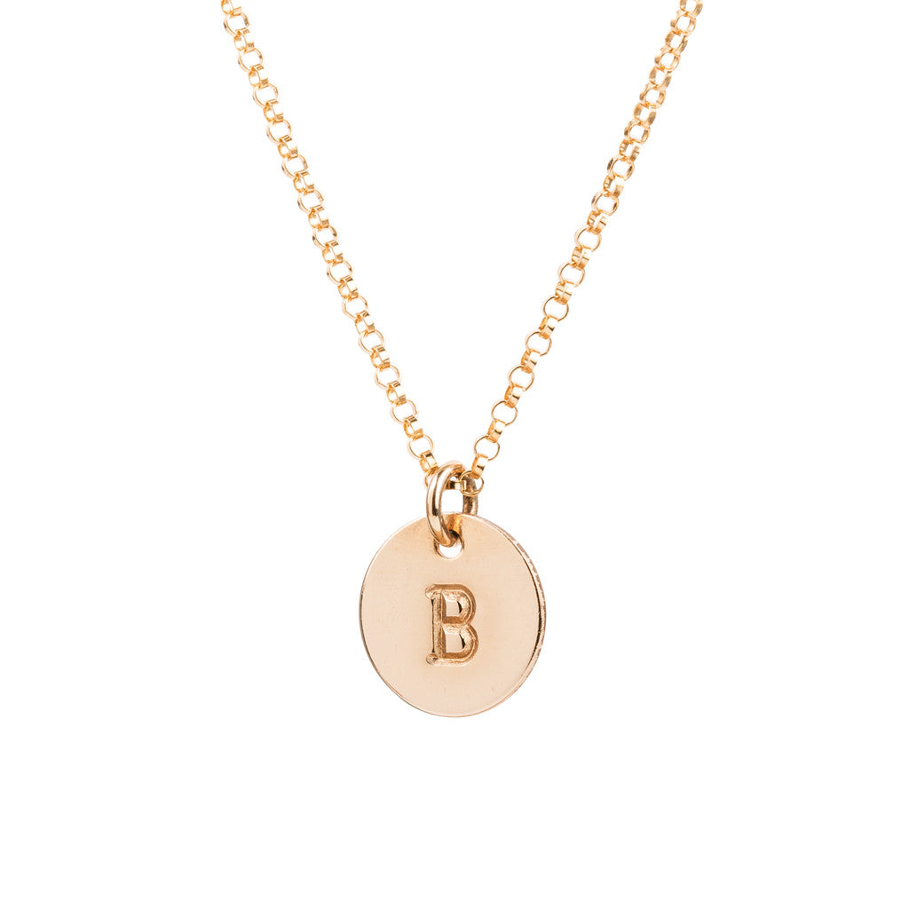 Initial Gold Necklace - Plain chain