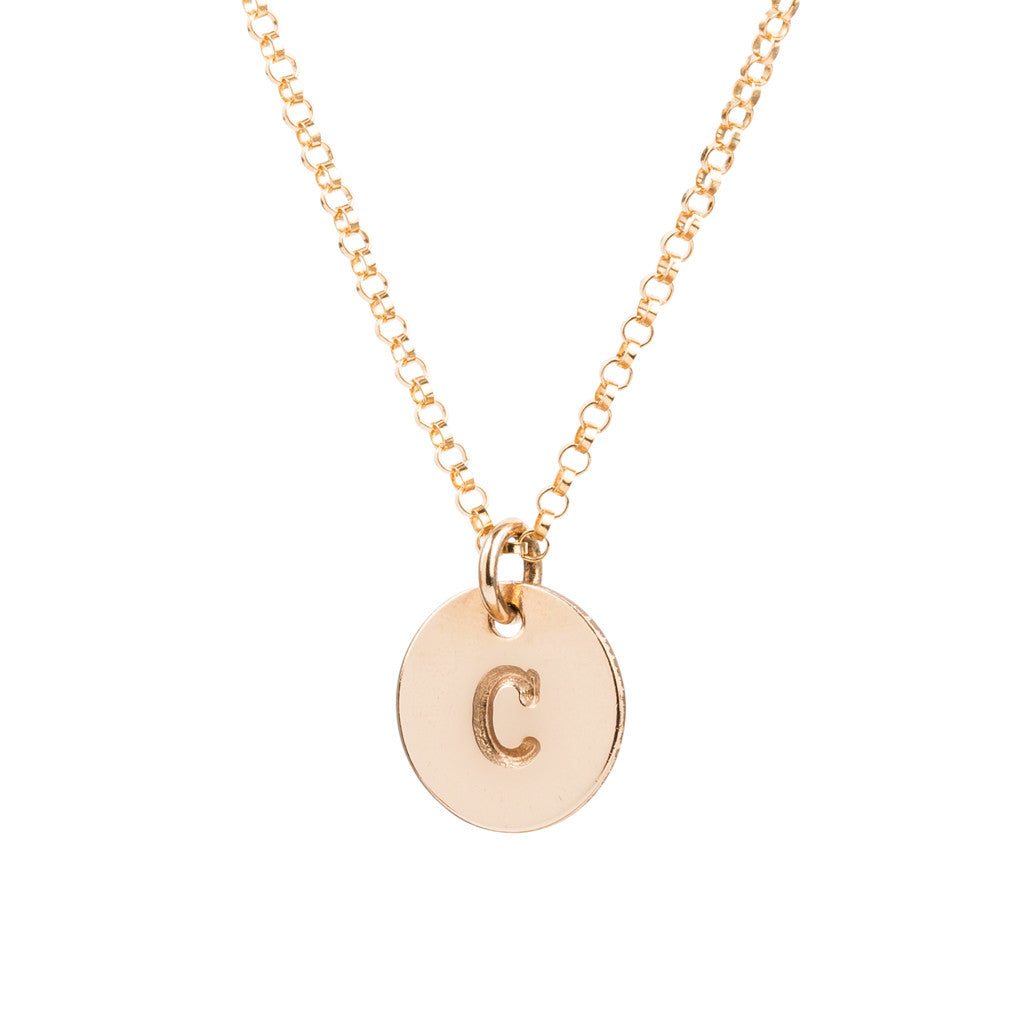 Initial Gold Necklace - Plain chain