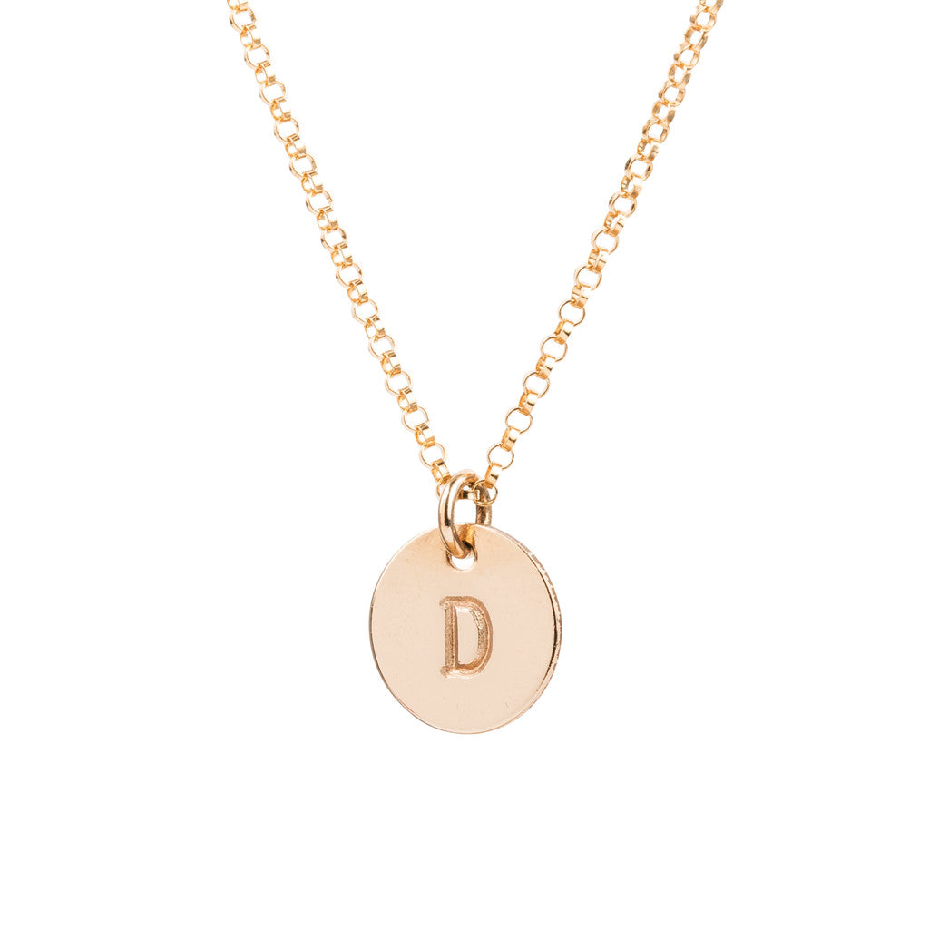 Initial Gold Necklace - Plain chain