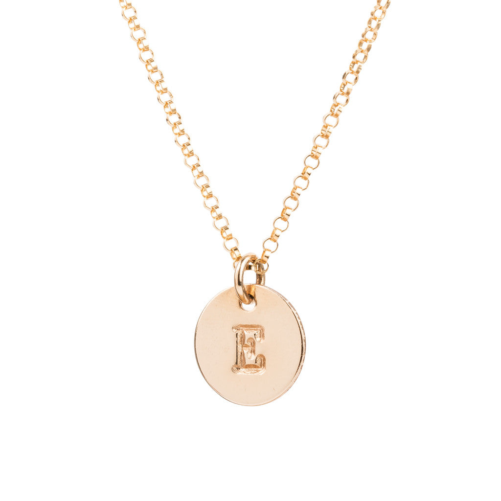 Initial Gold Necklace - Plain chain