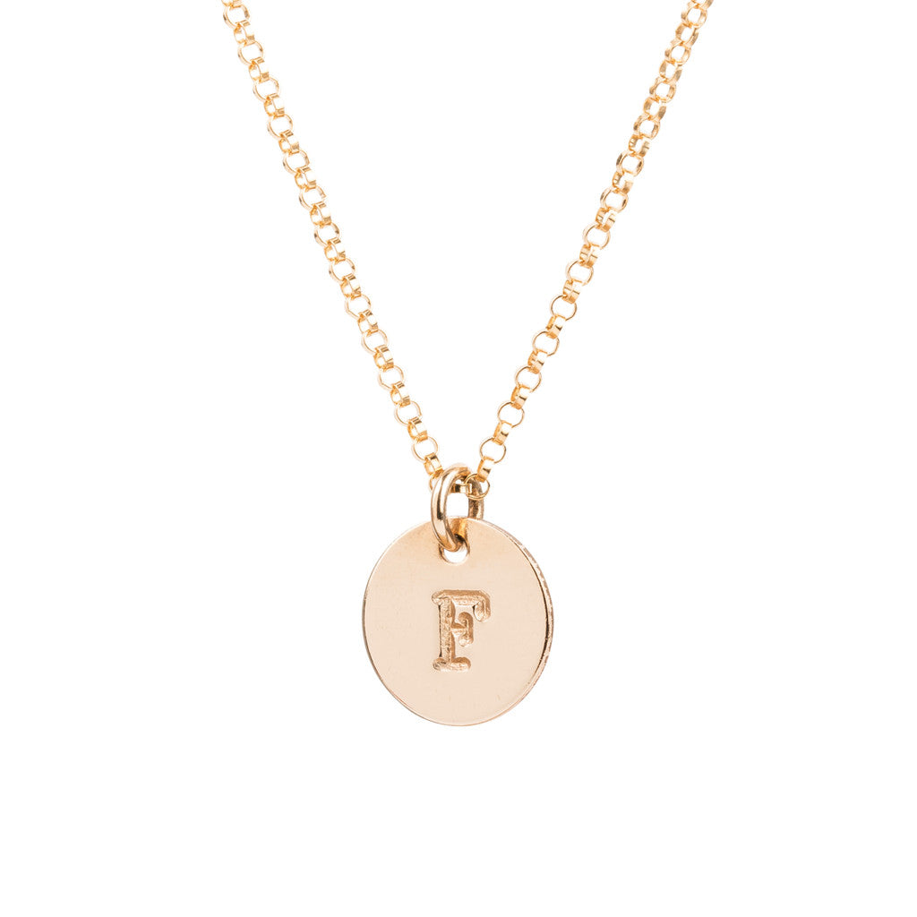 Initial Gold Necklace - Plain chain